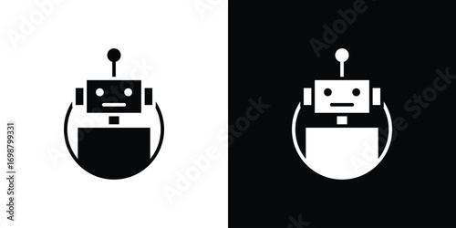 Robot icon. flat and line style collection.