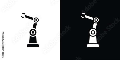 Robot arm icon. flat and line style collection.