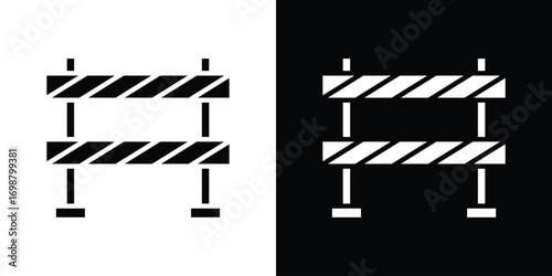 Roadblock icon. flat and line style collection.