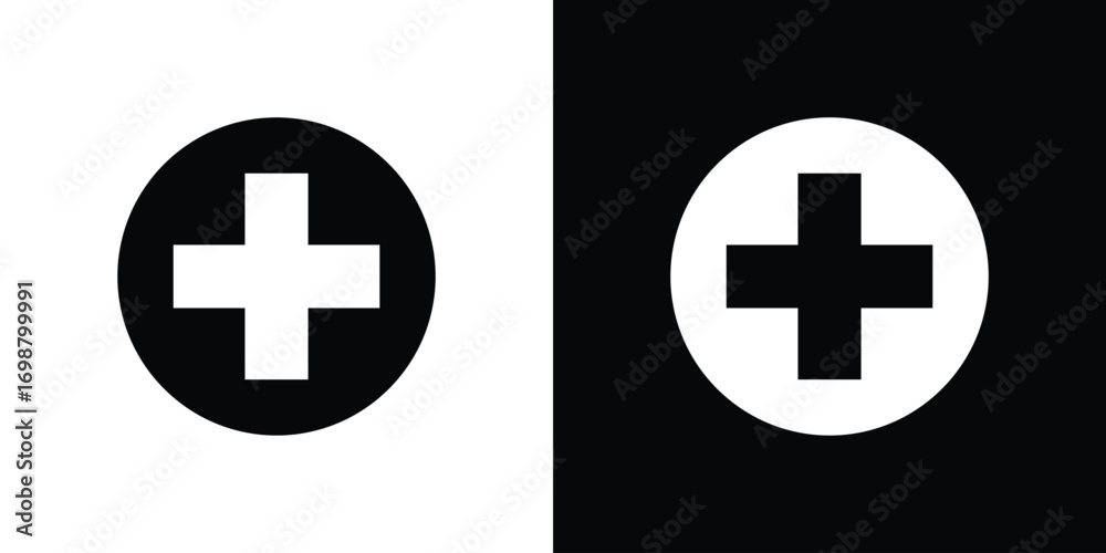 Obraz premium Plus icon. flat and line style collection.