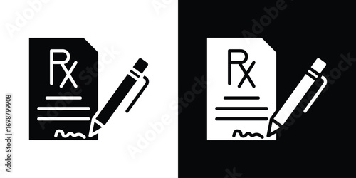 Prescription icon. flat and line style collection.