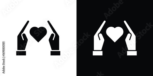 Philanthropy icon. flat and line style collection.