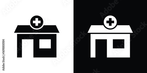 Pharmacy icon. flat and line style collection.