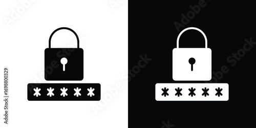 Password icon. flat and line style collection.