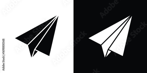 Paper plane icon. flat and line style collection.