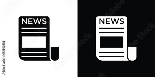 Newspaper icon. flat and line style collection.