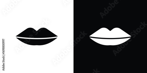 Lips icon. flat and line style collection.