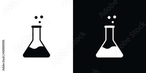 Lab flask icon. flat and line style collection.