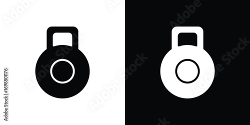 Kettlebell icon. flat and line style collection.