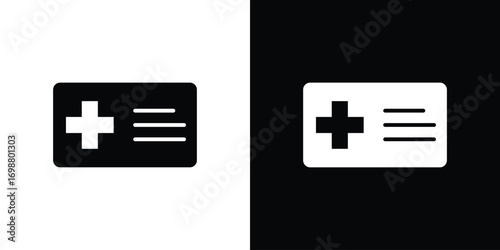 Insurance card icon. flat and line style collection.