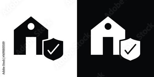 Home insurance icon. flat and line style collection.