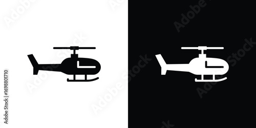 Helicopter icon. flat and line style collection.
