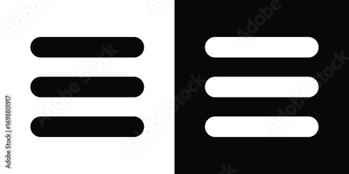 Hamburger menu icon. flat and line style collection.