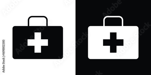 First aid kit icon. flat and line style collection.