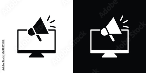 Digital marketing icon. flat and line style collection.