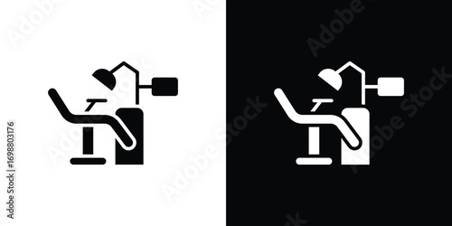 Dentist chair icon. flat and line style collection.