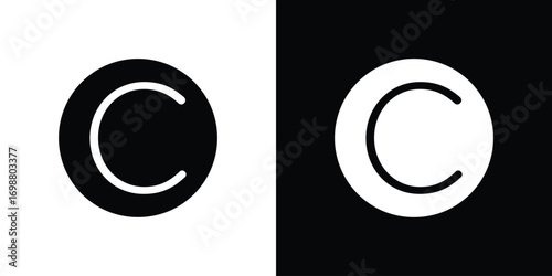 Copyright icon. flat and line style collection.