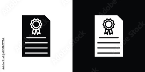 Certificate icon. flat and line style collection.