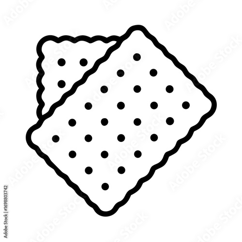 Two delicious looking crackers, ready to be eaten with cheese or dip