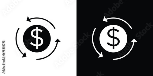 Cash flow icon. flat and line style collection.