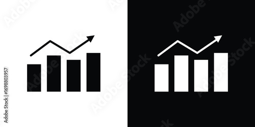 Business growth icon. flat and line style collection.