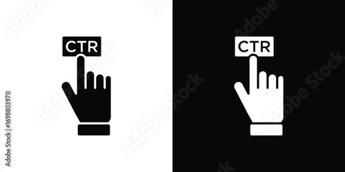 CTR icon. flat and line style collection.