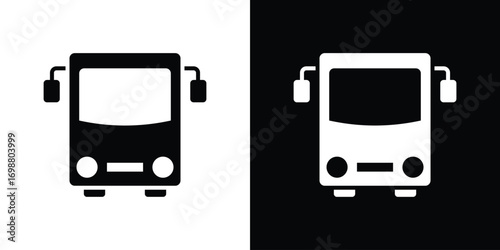 Bus icon. flat and line style collection.