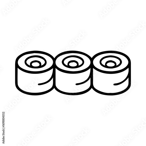 Maki , sushi  rolls minimal black and white