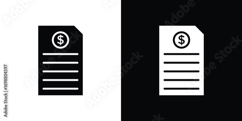 Bank statement icon. flat and line style collection.