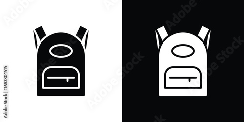 Backpack icon. flat and line style collection.