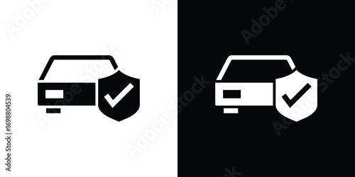 Auto insurance icon. flat and line style collection.