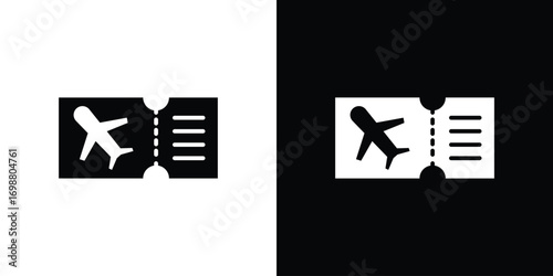 Airline ticket icon. flat and line style collection.