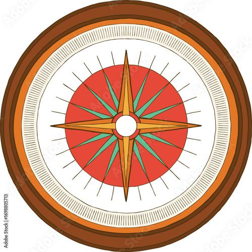vector illustration of a compass on white  background 