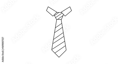 a neatly tied striped necktie illustration
