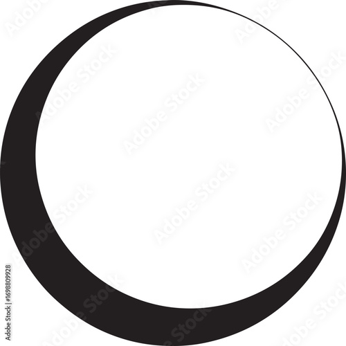 Crescent Moon Silhouette Vector on Transparent Background for Night Sky Designs