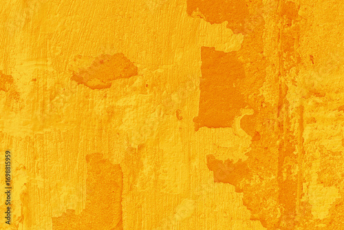 Texture old concrete wall orange bright peeling stucco paint cement background