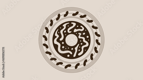 Delicious donut illustration with chocolate frosting and sprinkles, perfect for food blog or bakery branding!