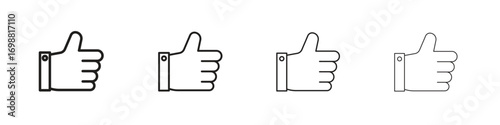 thumbs up icon outline vector for web ui. Editable stroke.