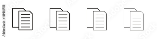 papers icon outline vector for web ui. Editable stroke.