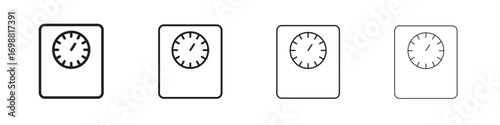 Weight scale icon outline vector for web ui. Editable stroke.