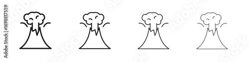 Volcano icon outline vector for web ui. Editable stroke.