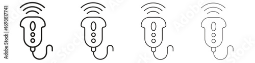 Ultrasound icon outline vector for web ui. Editable stroke.