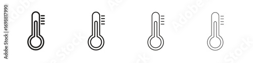 Thermometer icon outline vector for web ui. Editable stroke.