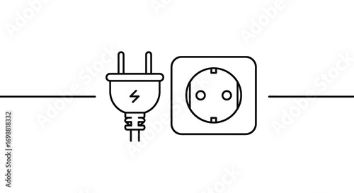 simple line art of plug and socket connection
