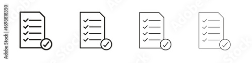 Survey icon outline vector for web ui. Editable stroke.