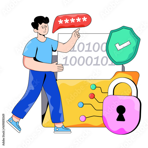 Premium download illustration of folder security