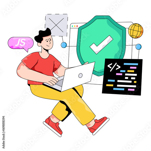 Premium download illustration of security development