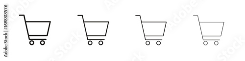 Shopping trolley icon outline vector for web ui. Editable stroke.