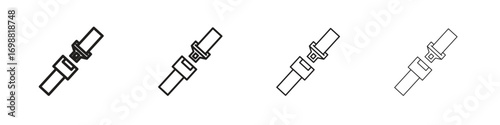 Seatbelt icon outline vector for web ui. Editable stroke.