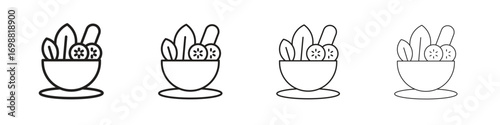 Salad icon outline vector for web ui. Editable stroke.